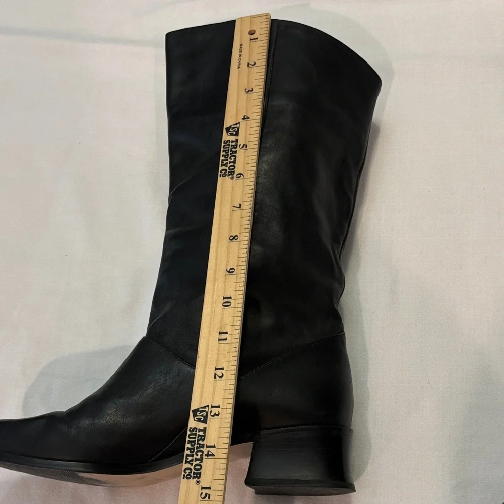 Elegant Black Leather Over the Knee Boots size 10 Nice Boots!
